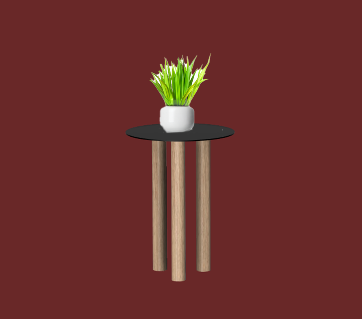 Gouda table ronde avec 3 pieds identiques