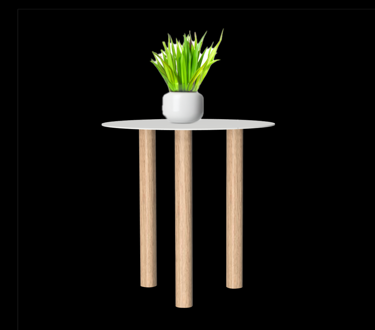 Gouda table ronde avec 3 pieds identiques