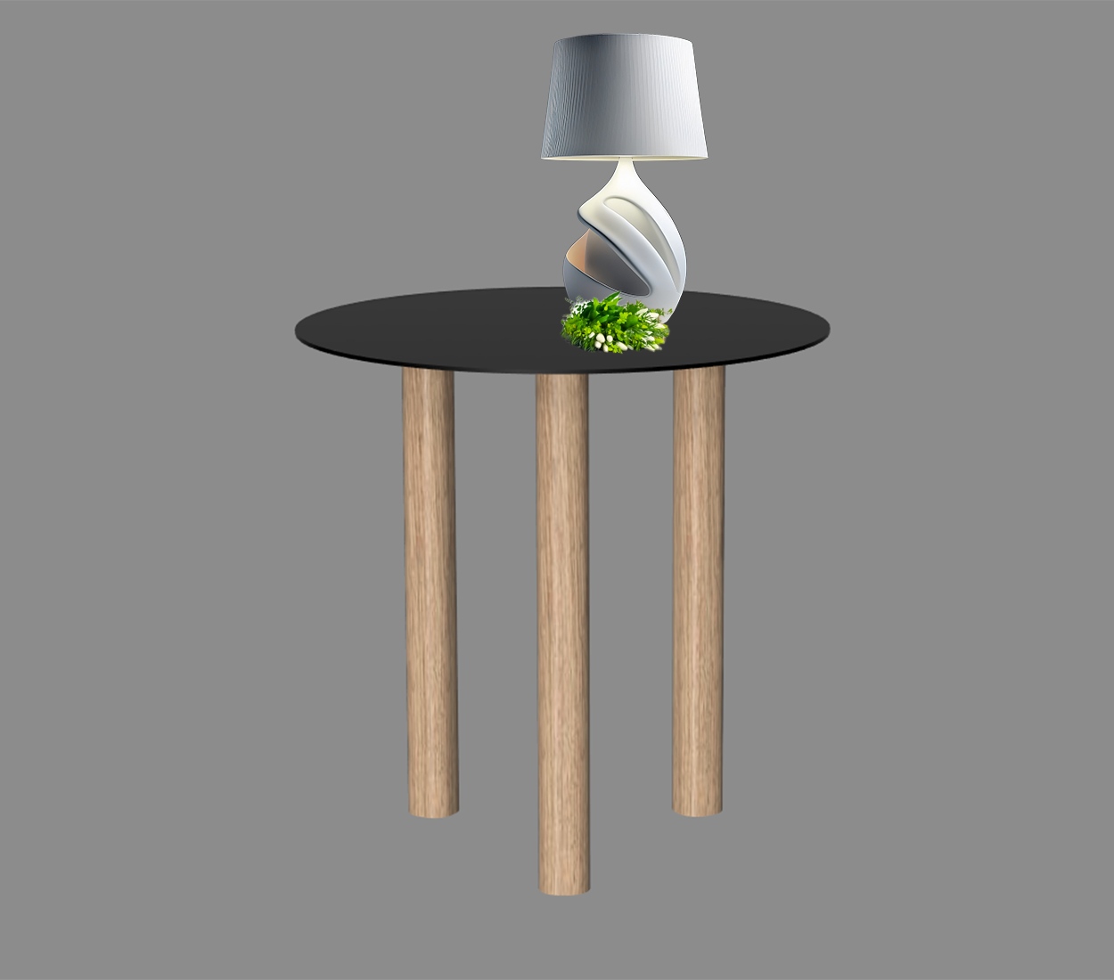 Gouda table ronde avec 3 pieds identiques