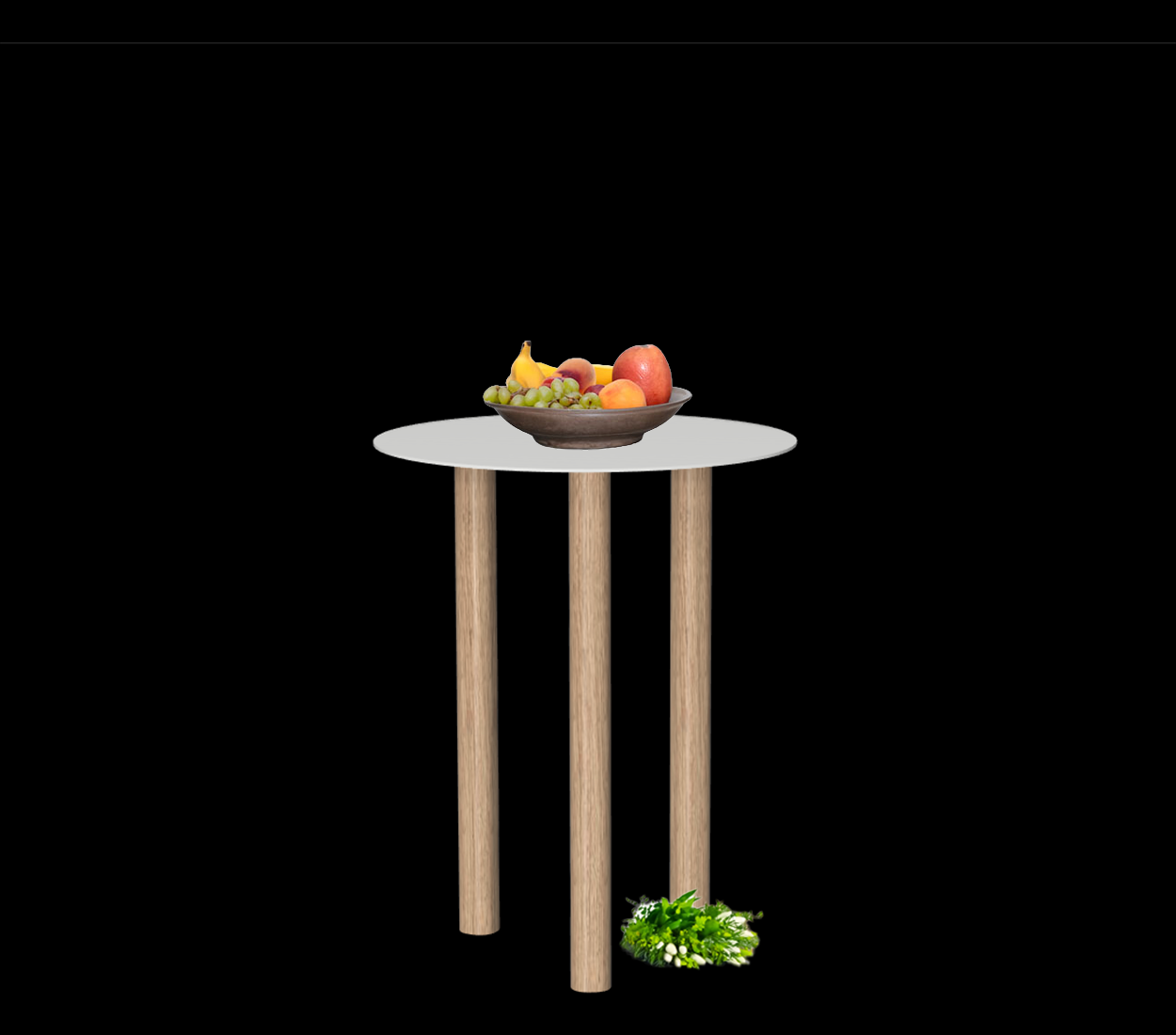 Gouda table ronde avec 3 pieds identiques