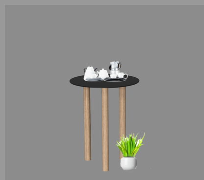 Gouda table ronde avec 3 pieds identiques