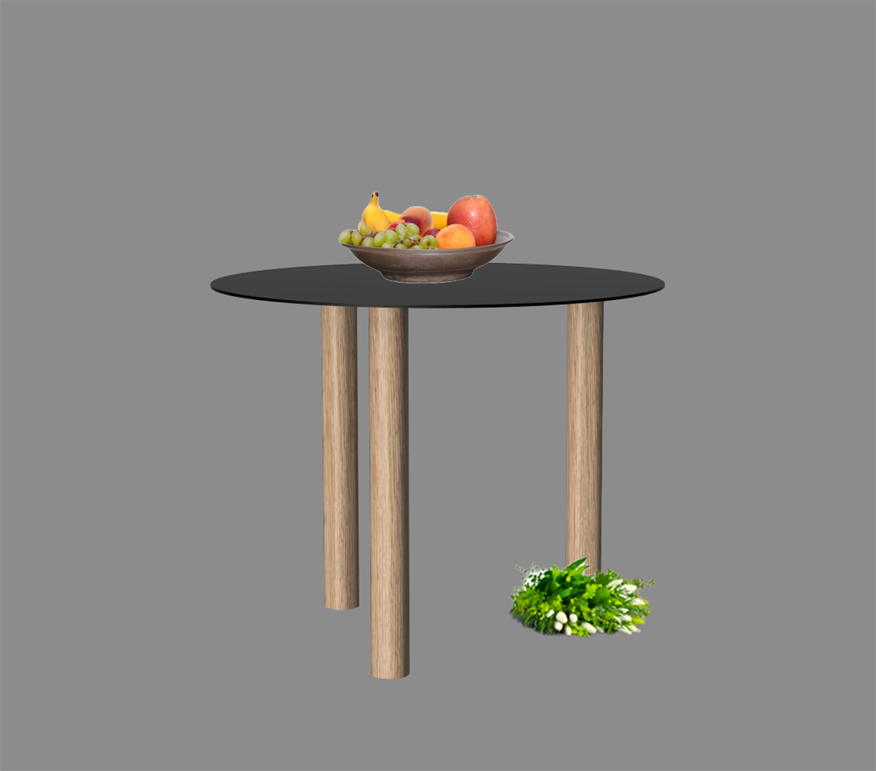 Gouda table ronde avec 3 pieds identiques