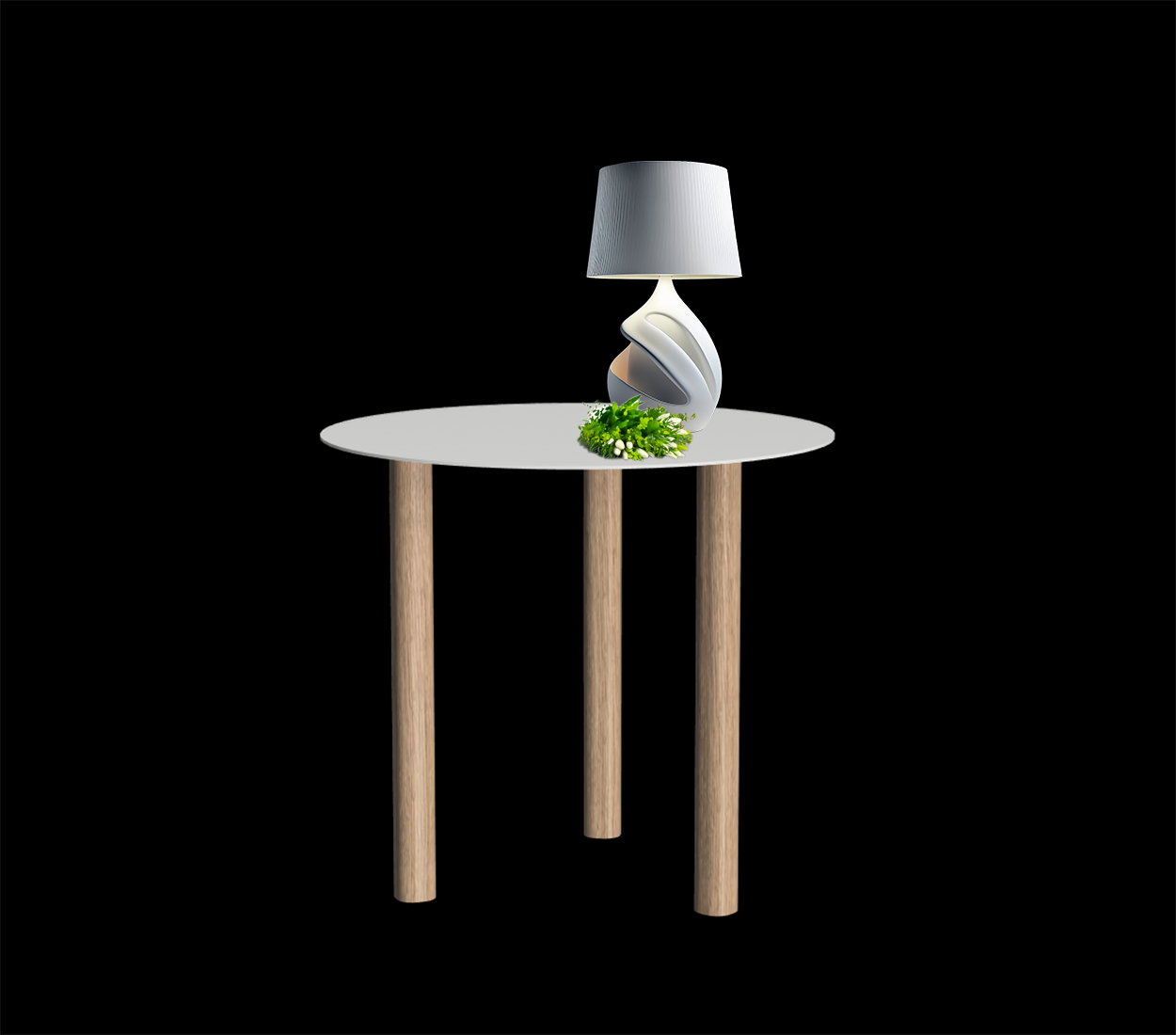 Gouda table ronde avec 3 pieds identiques