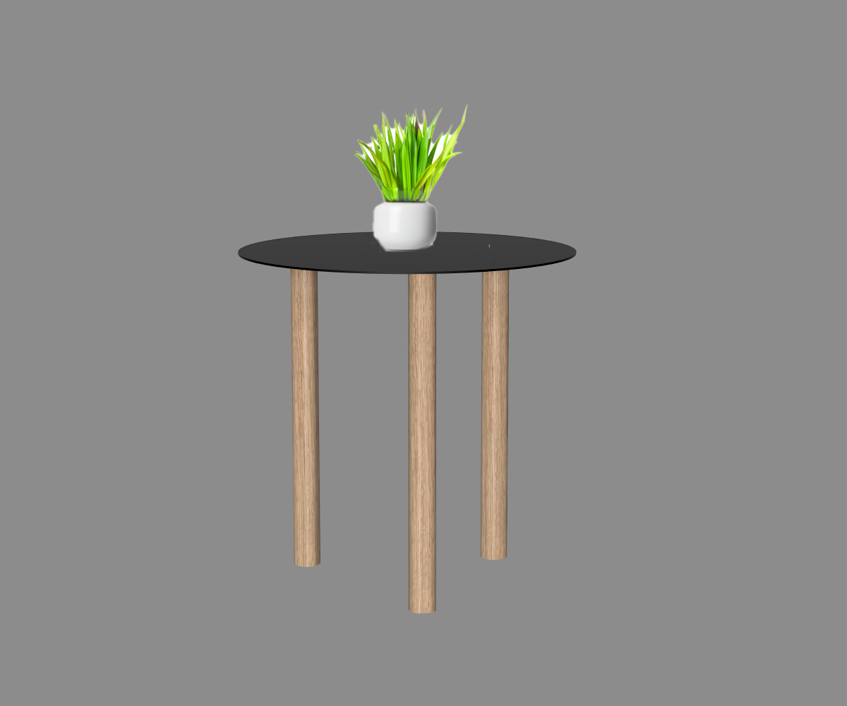 Gouda table ronde avec 3 pieds identiques