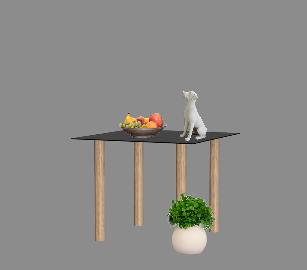 Gouda table carrée avec 4 pieds identiques