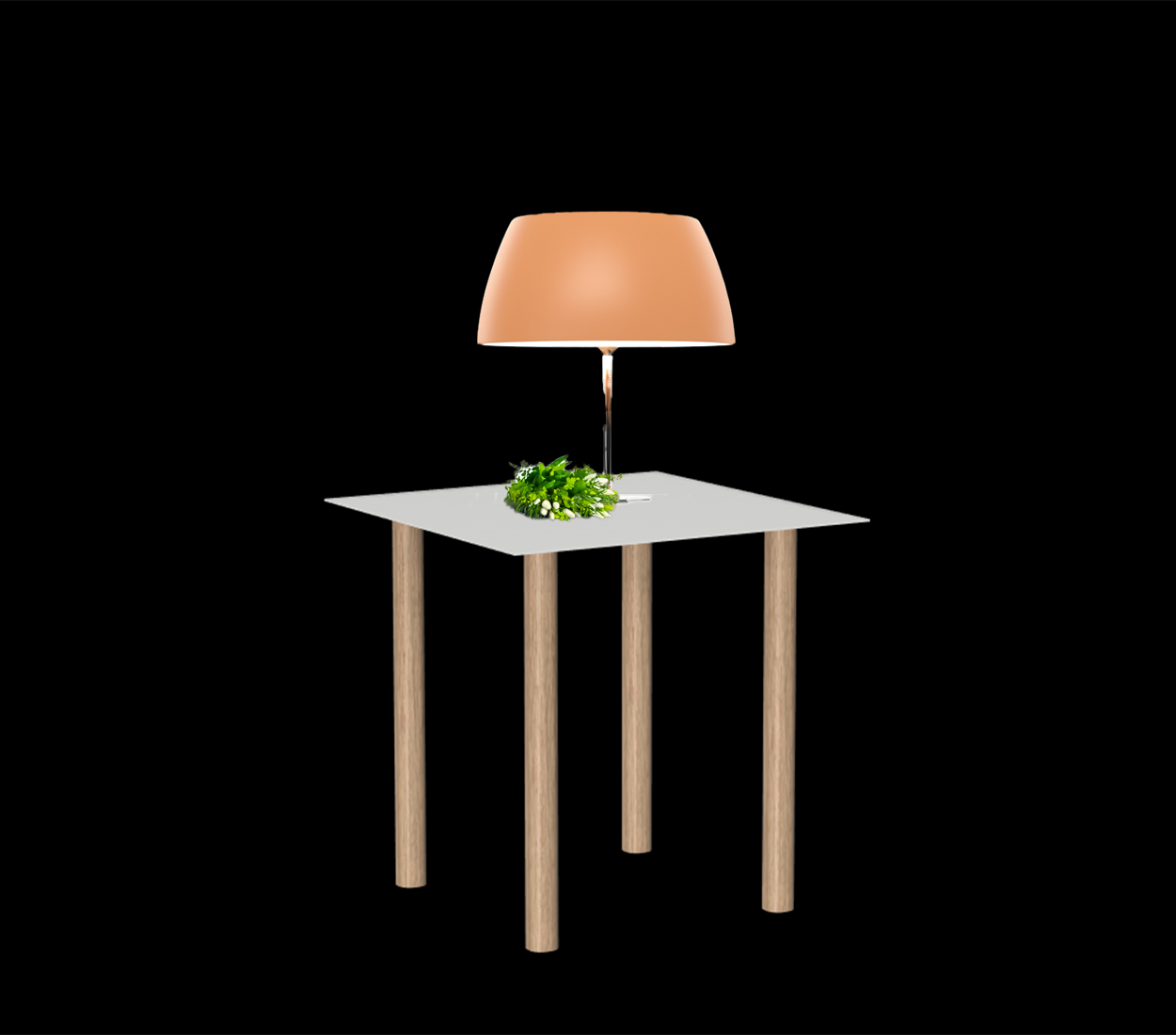 Gouda table carrée avec 4 pieds identiques