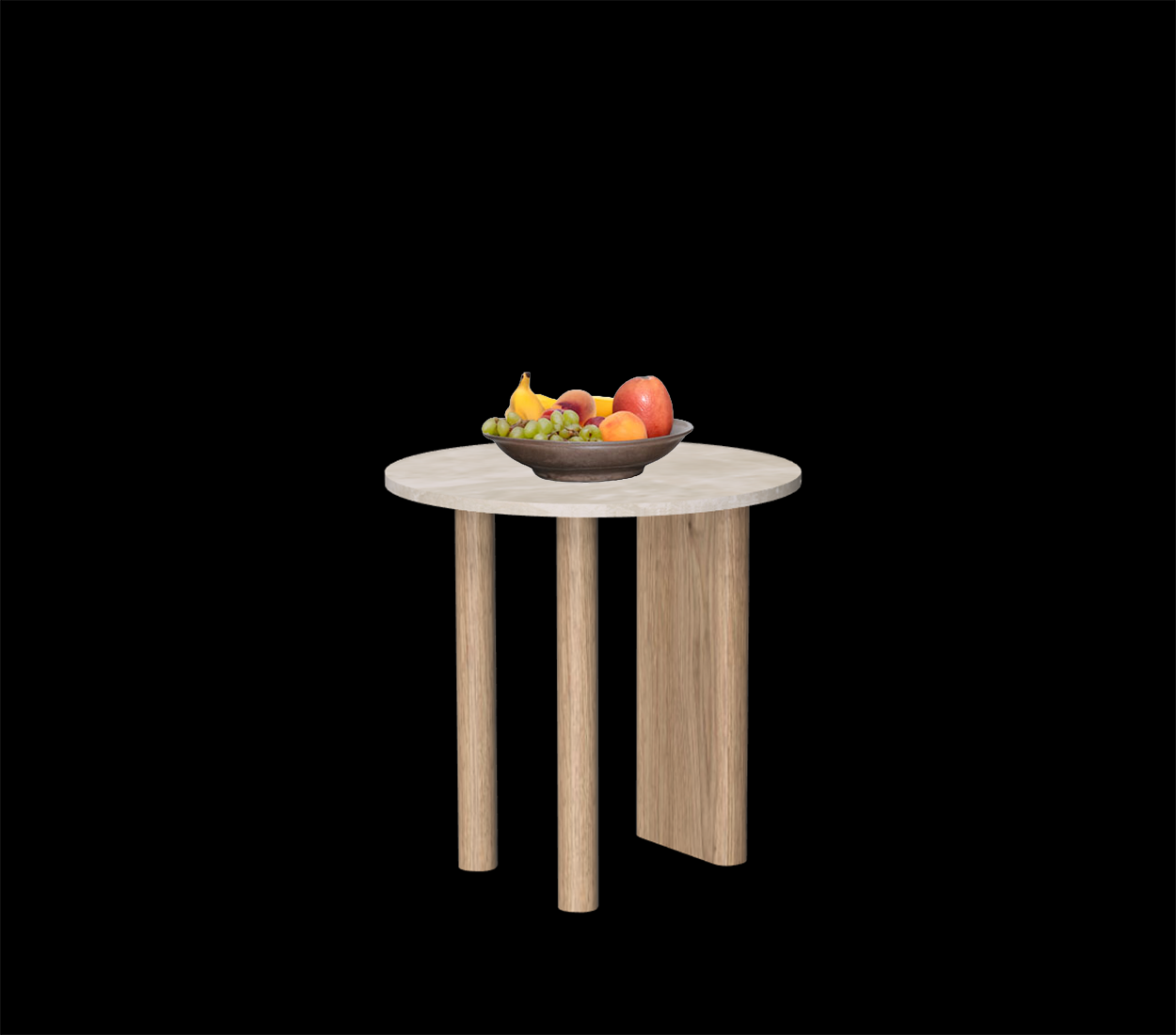 Gouda table ronde avec pieds asymétriques