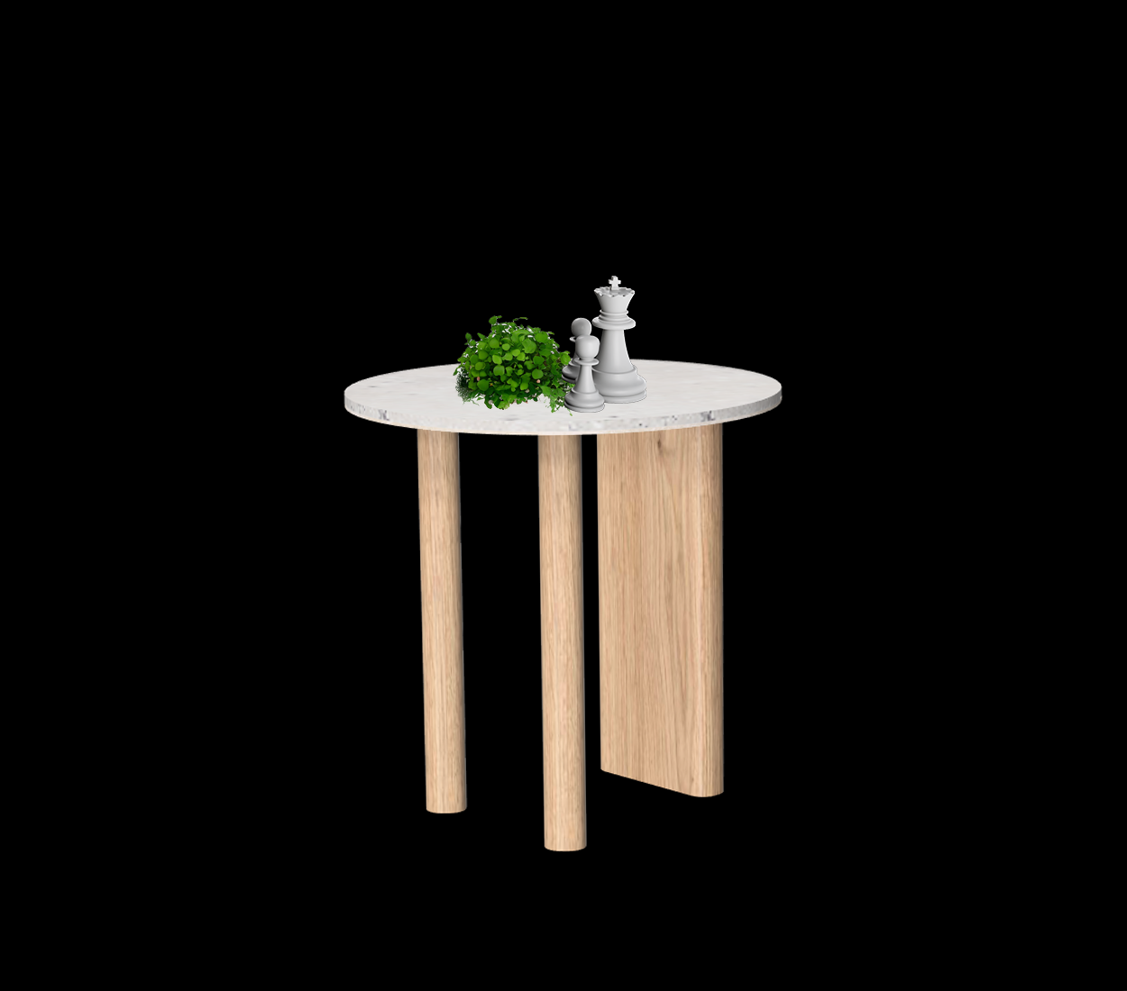 Gouda table ronde avec pieds asymétriques