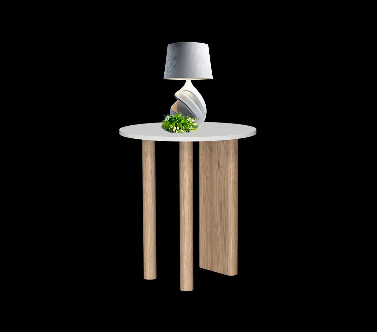Gouda table ronde avec pieds asymétriques