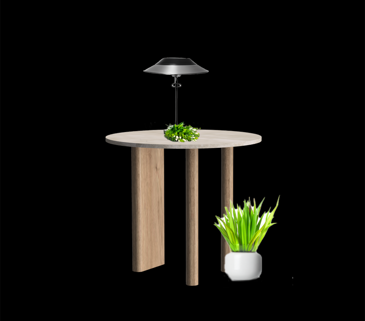 Gouda table ronde avec pieds asymétriques