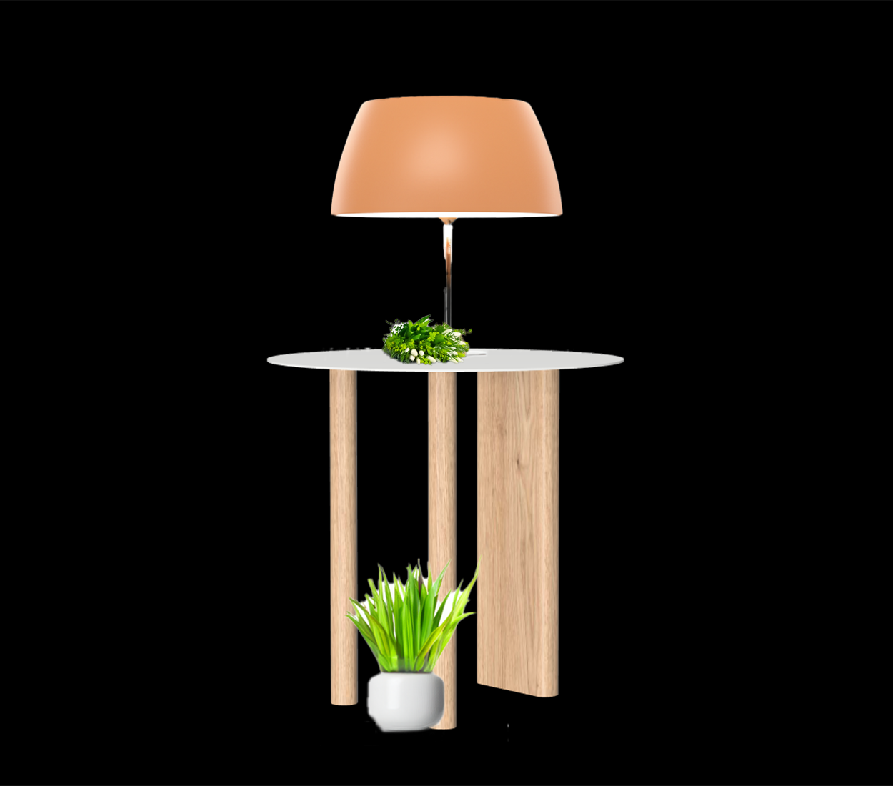 Gouda table ronde avec pieds asymétriques
