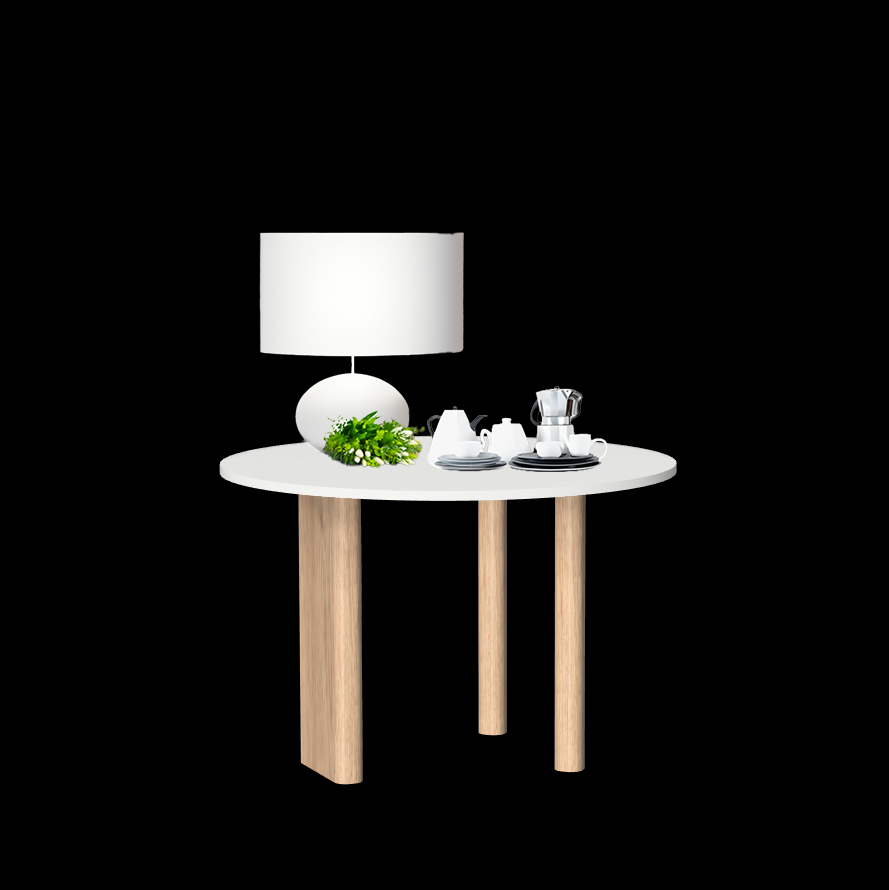 Gouda table ronde avec pieds asymétriques