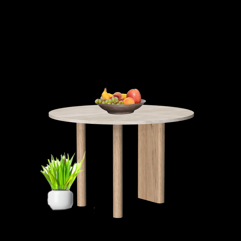 Gouda table ronde avec pieds asymétriques