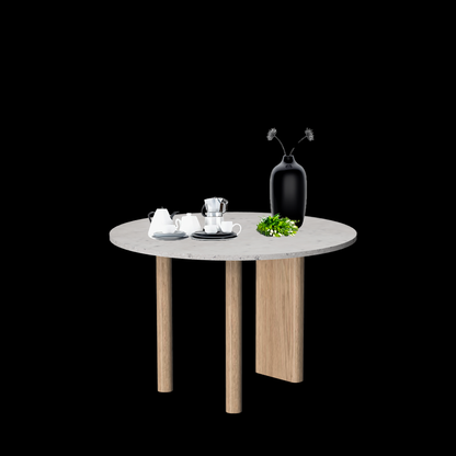 Gouda table ronde avec pieds asymétriques