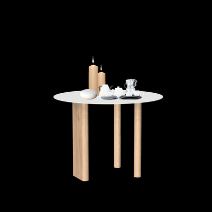 Gouda table ronde avec pieds asymétriques