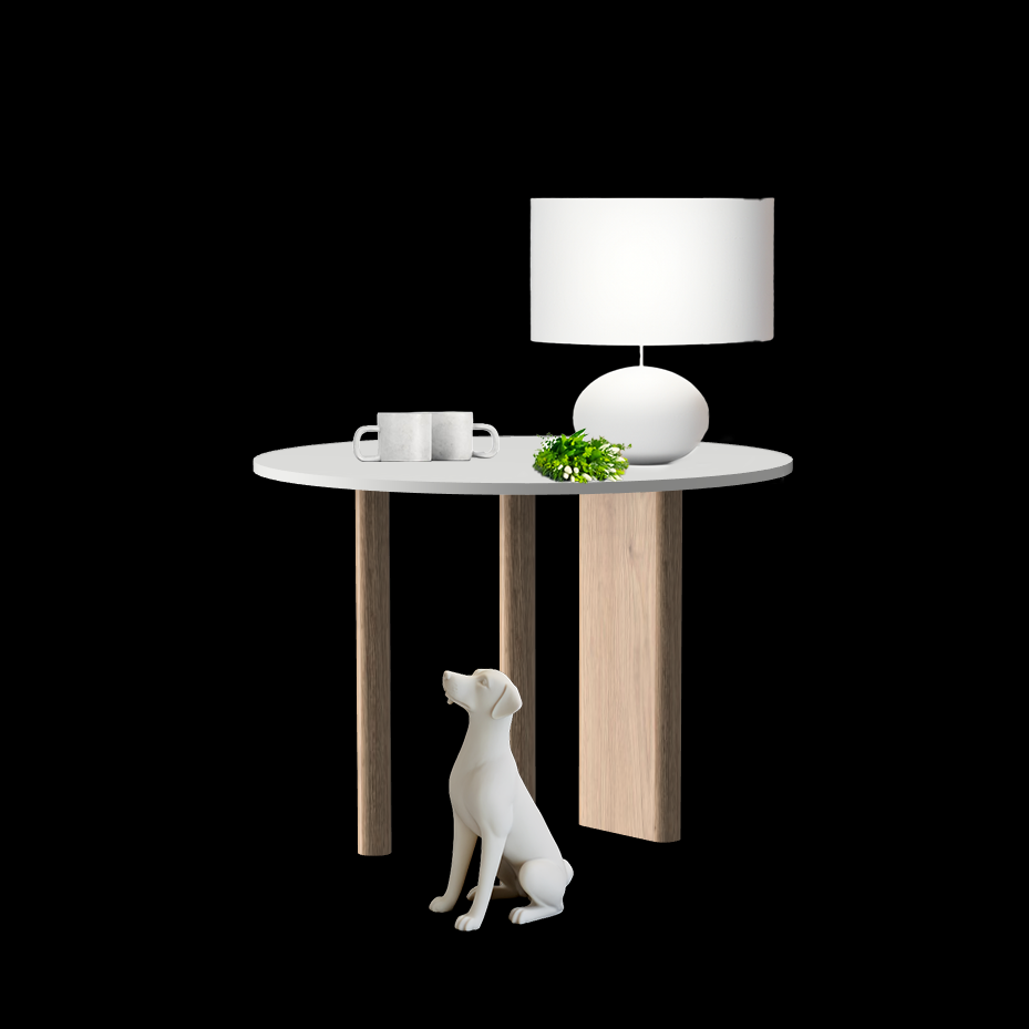 Gouda table ronde avec pieds asymétriques