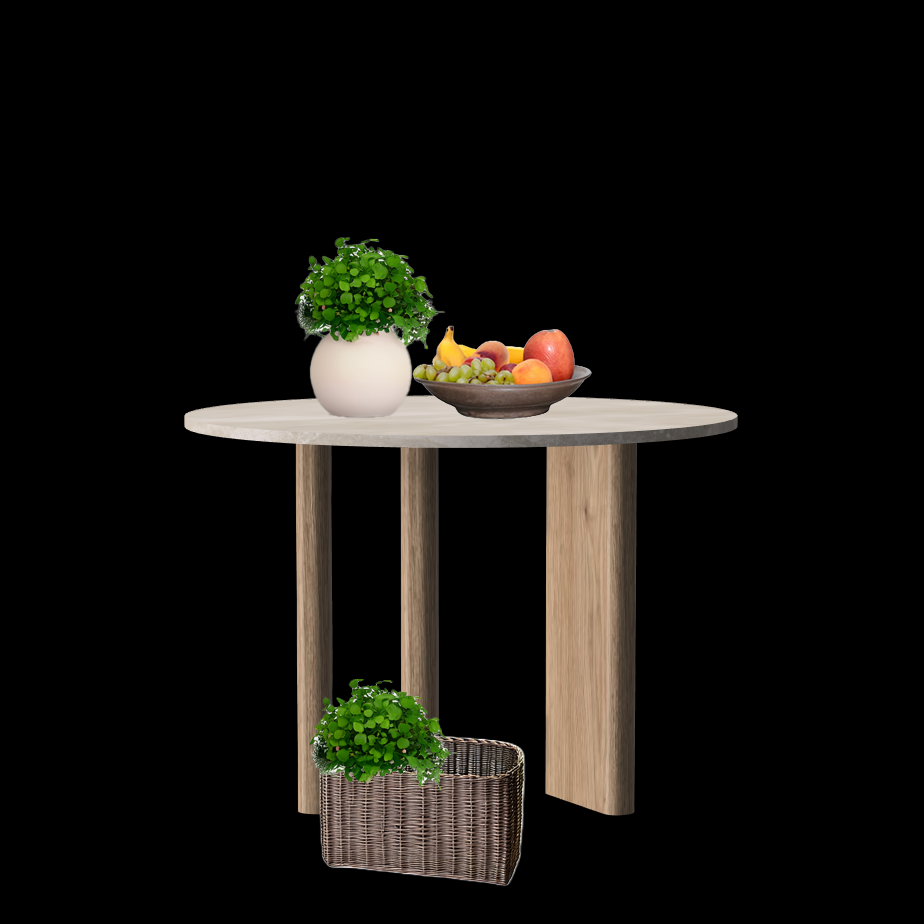 Gouda table ronde avec pieds asymétriques
