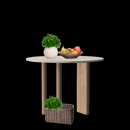 Gouda table ronde avec pieds asymétriques