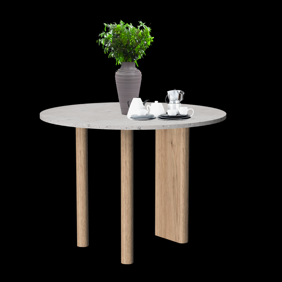 Gouda table ronde avec pieds asymétriques