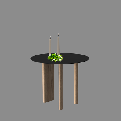 Gouda table ronde avec pieds asymétriques