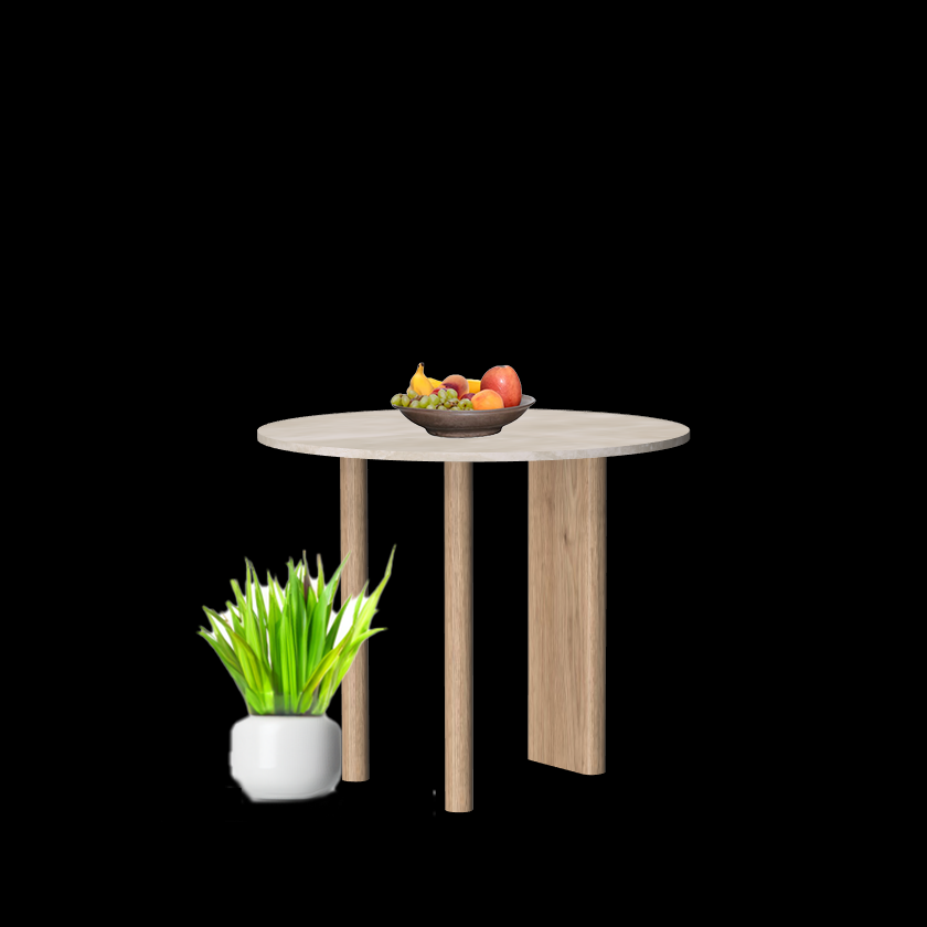 Gouda table ronde avec pieds asymétriques
