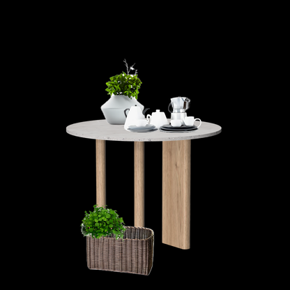 Gouda table ronde avec pieds asymétriques