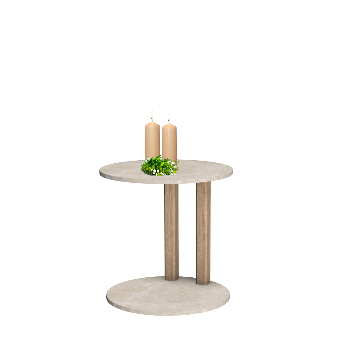 Melrose table ronde avec 2 pieds