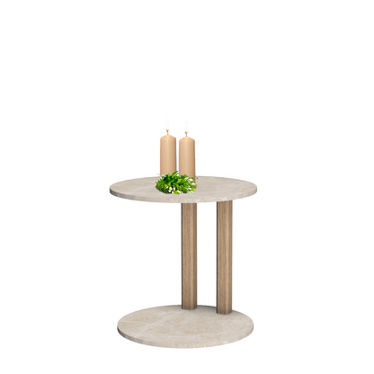 Melrose table ronde avec 2 pieds