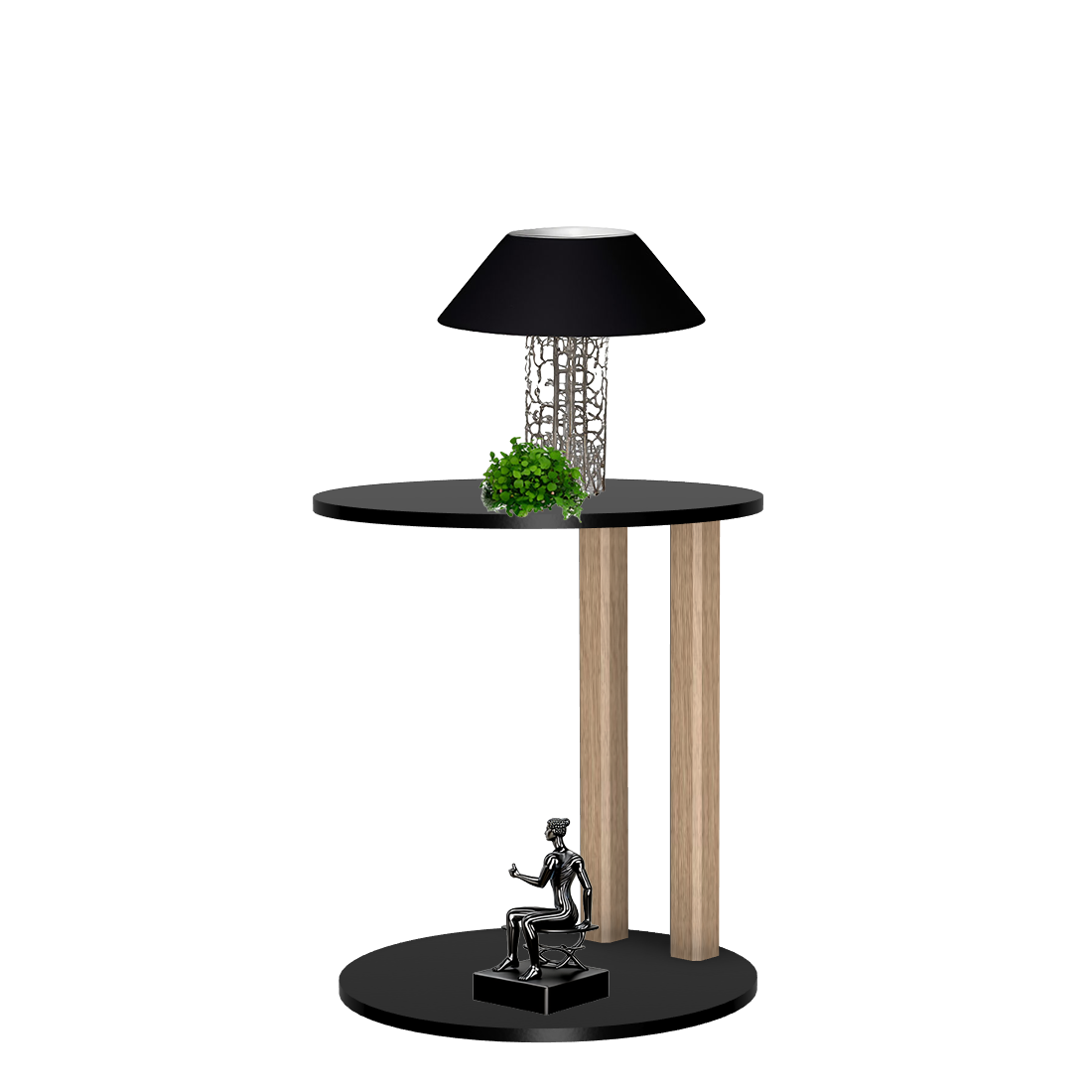Melrose table ronde avec 2 pieds