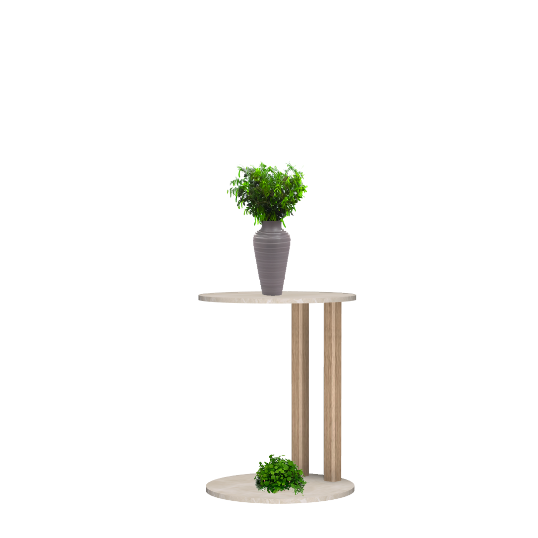 Melrose table ronde avec 2 pieds