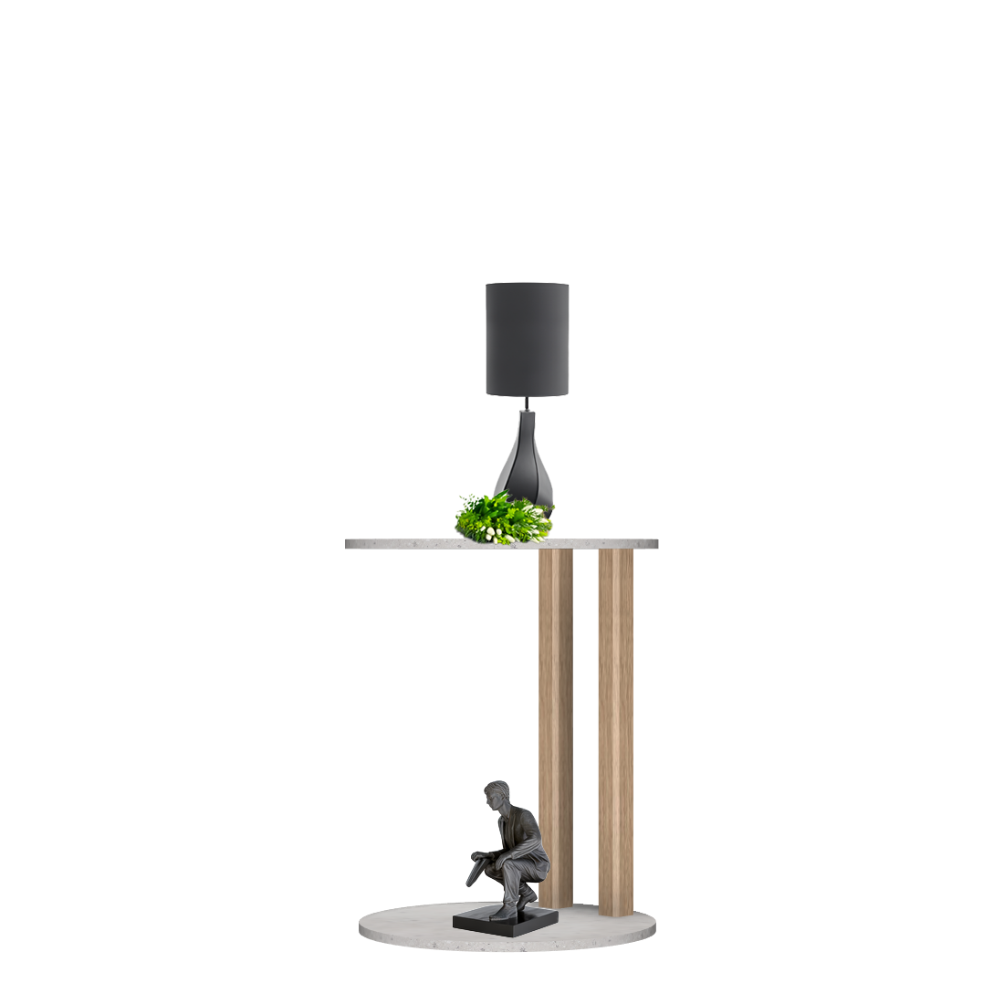 Melrose table ronde avec 2 pieds