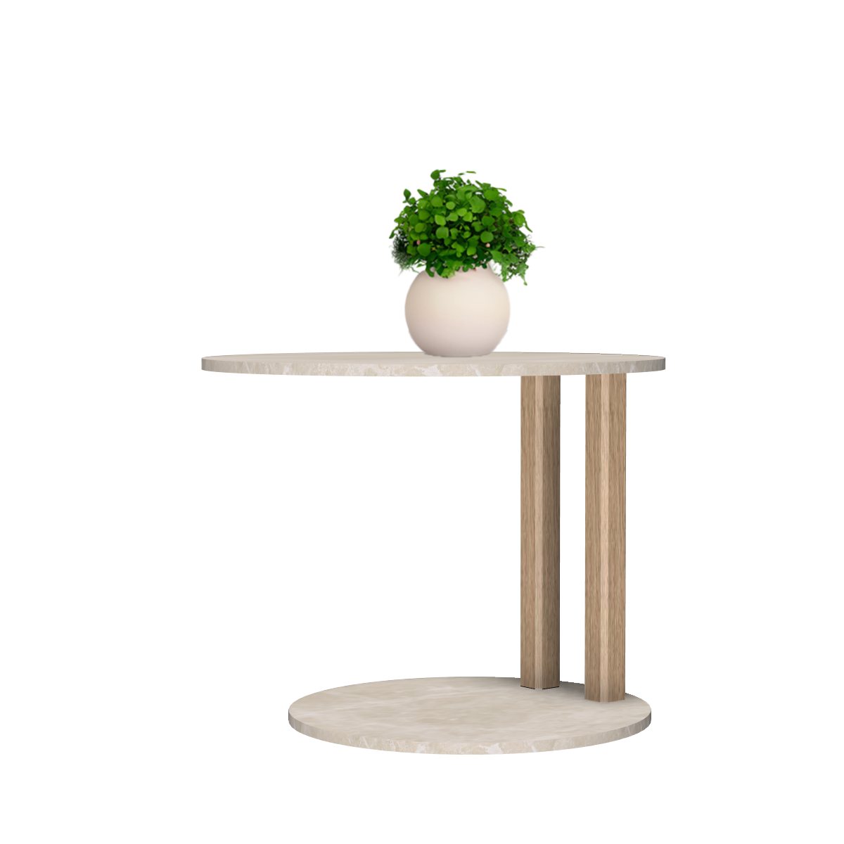 Melrose table ronde avec 2 pieds