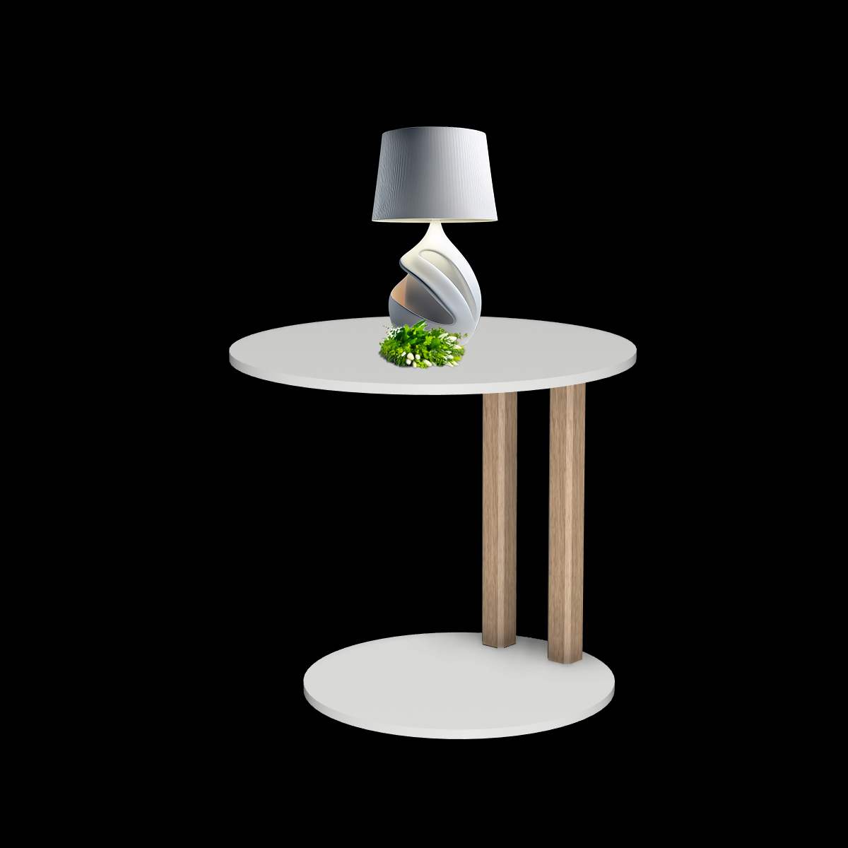 Melrose table ronde avec 2 pieds