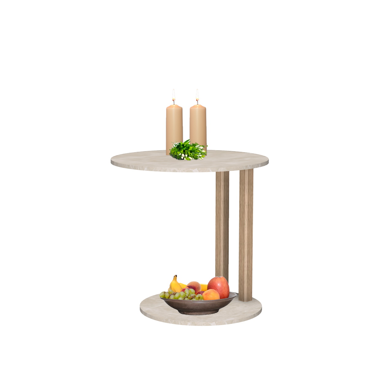 Melrose table ronde avec 2 pieds