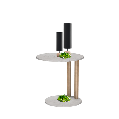 Melrose table ronde avec 2 pieds