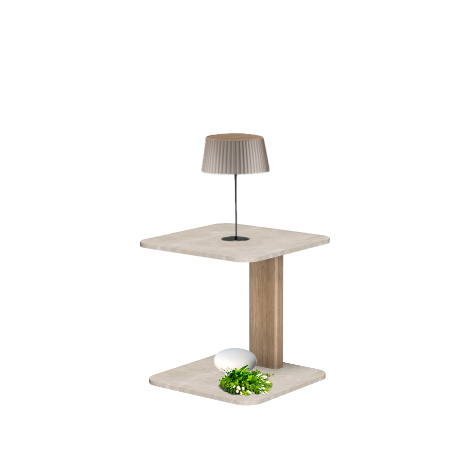 Melrose  table carrée avec 1 pied