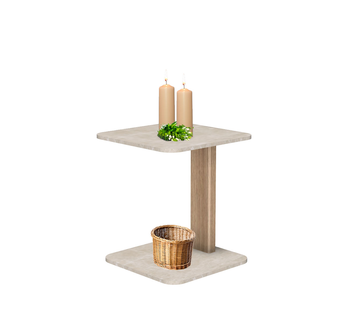 Melrose  table carrée avec 1 pied