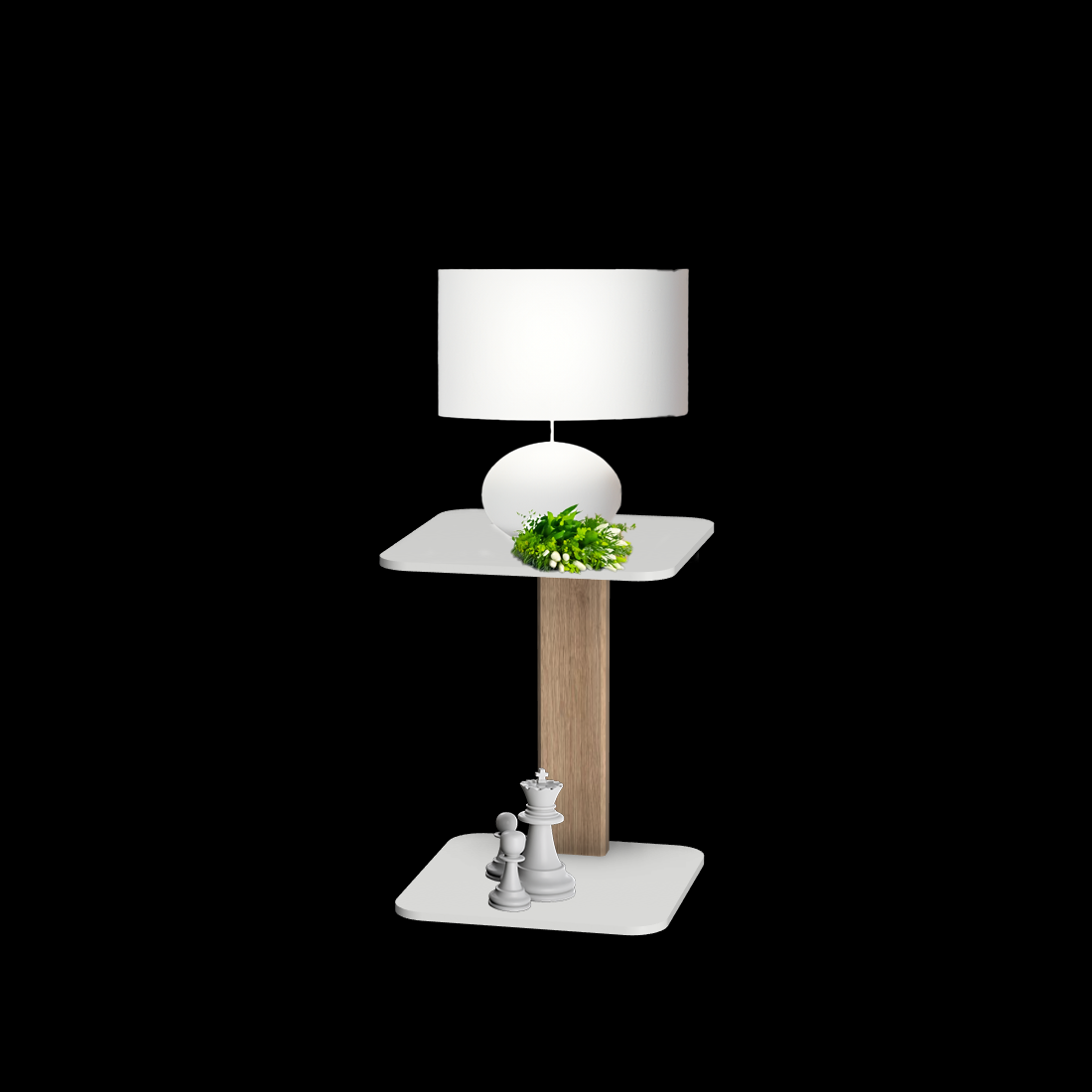 Melrose  table carrée avec 1 pied