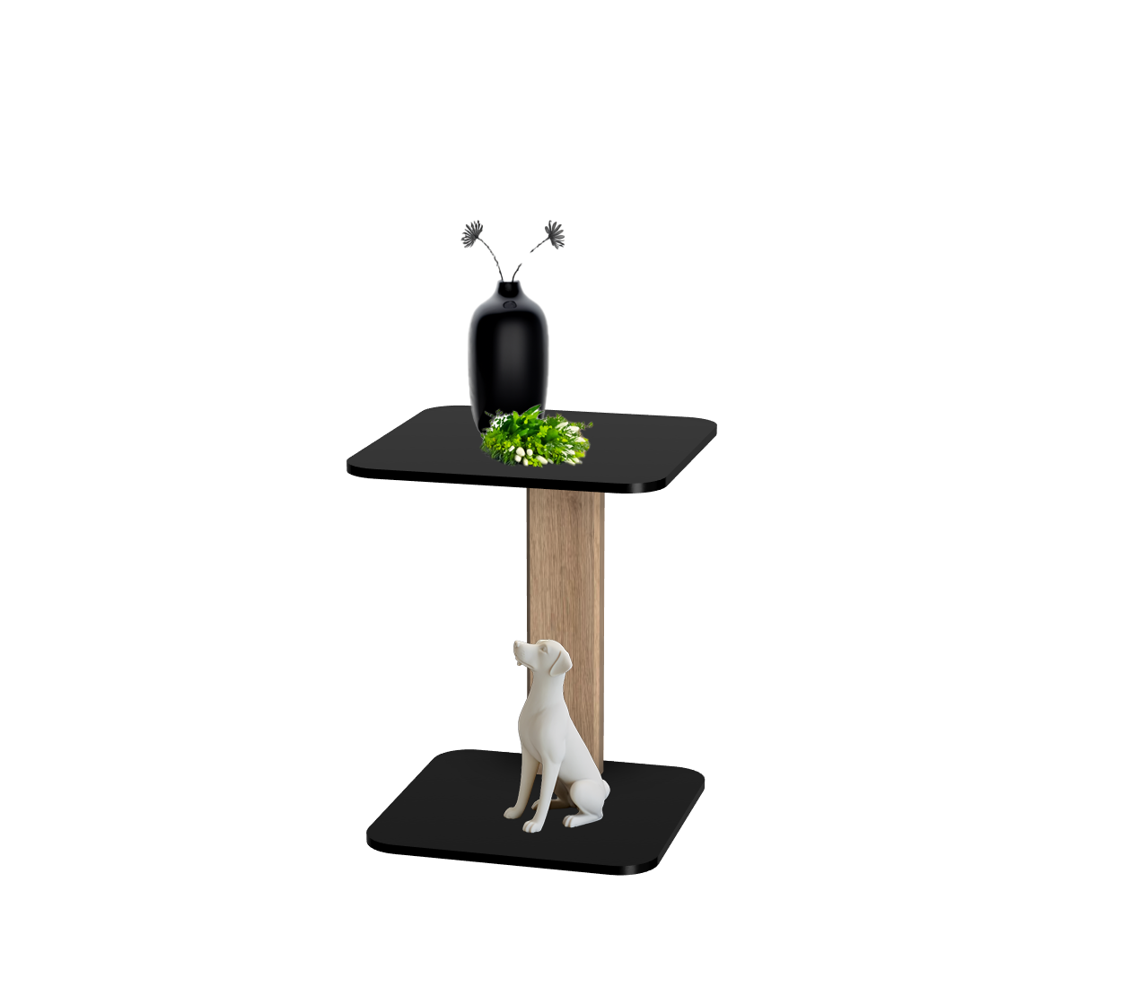 Melrose  table carrée avec 1 pied